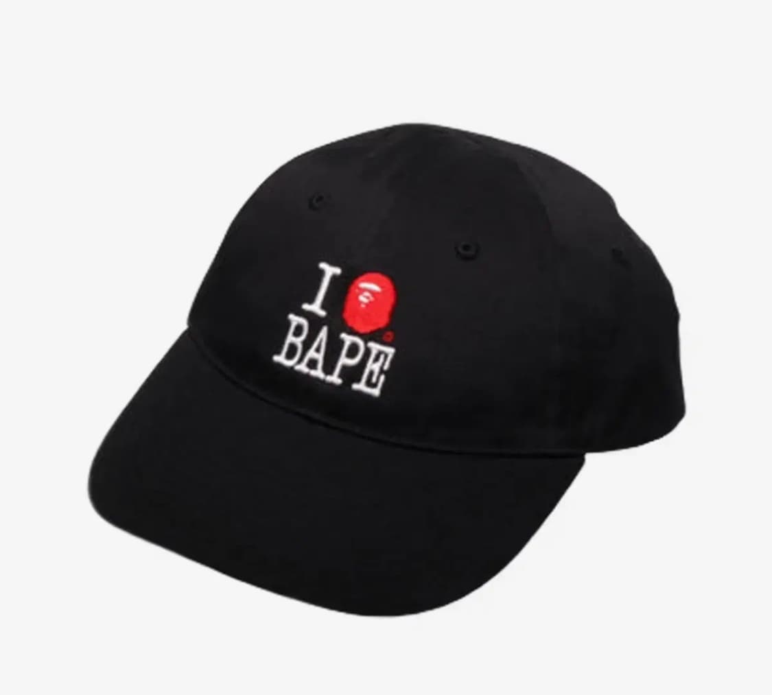 Bape 베이프 로고 코튼 트윌 캡 블랙 아이러브베이프 상품이미지1