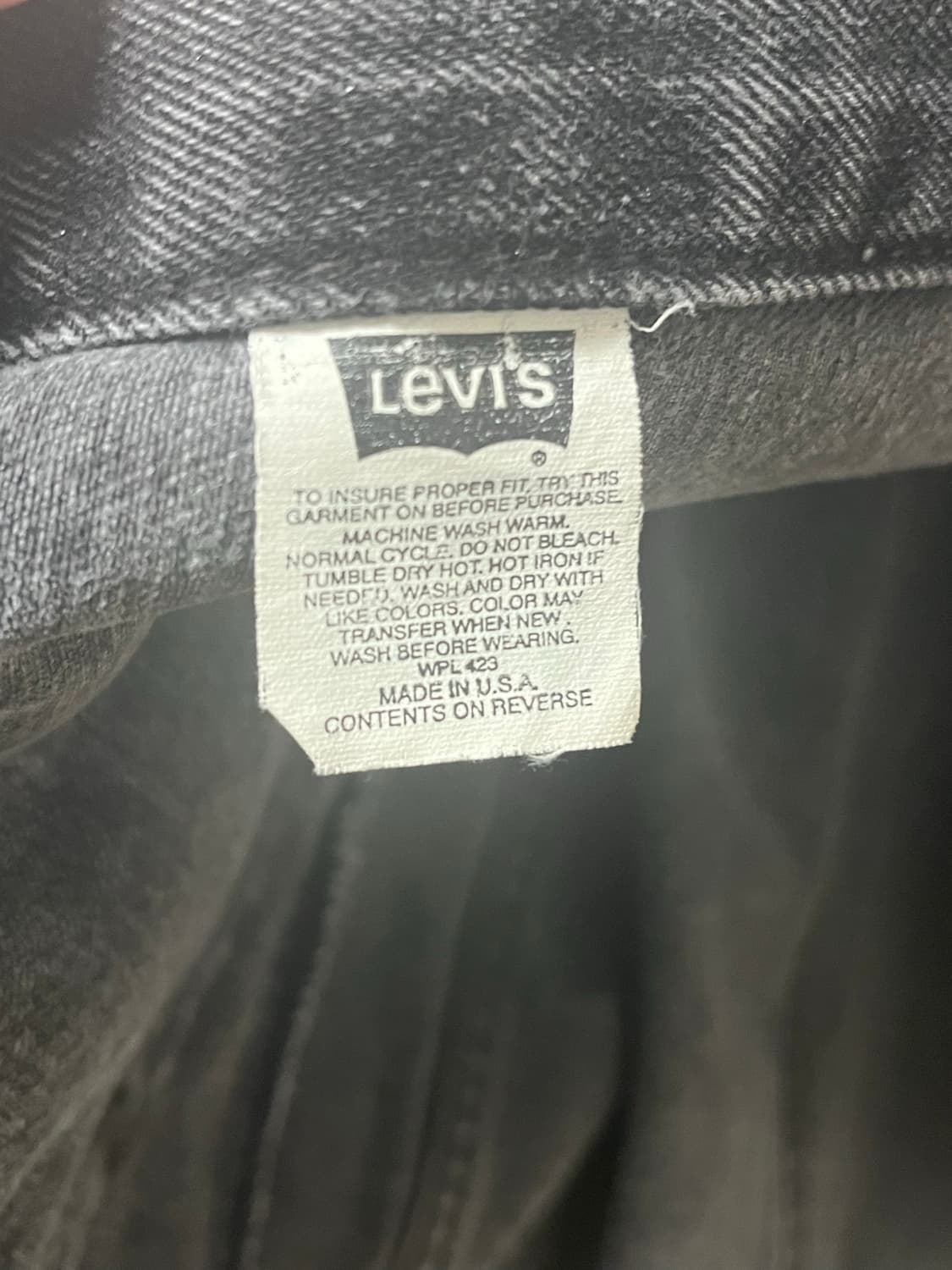 90s Levi's Black Denim Trucker Jacket(L) 상품이미지4