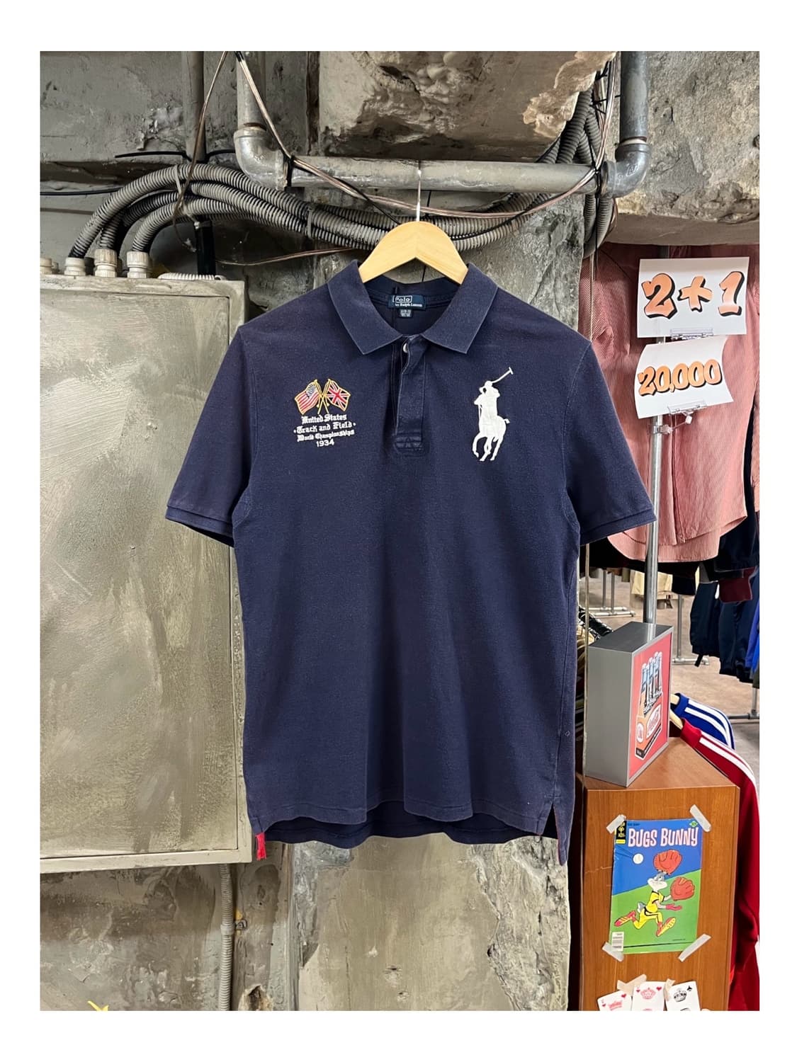 폴로 랄프로렌 빅포니 USA 반팔 카라티 네이비 XL #csz3149 상품이미지1