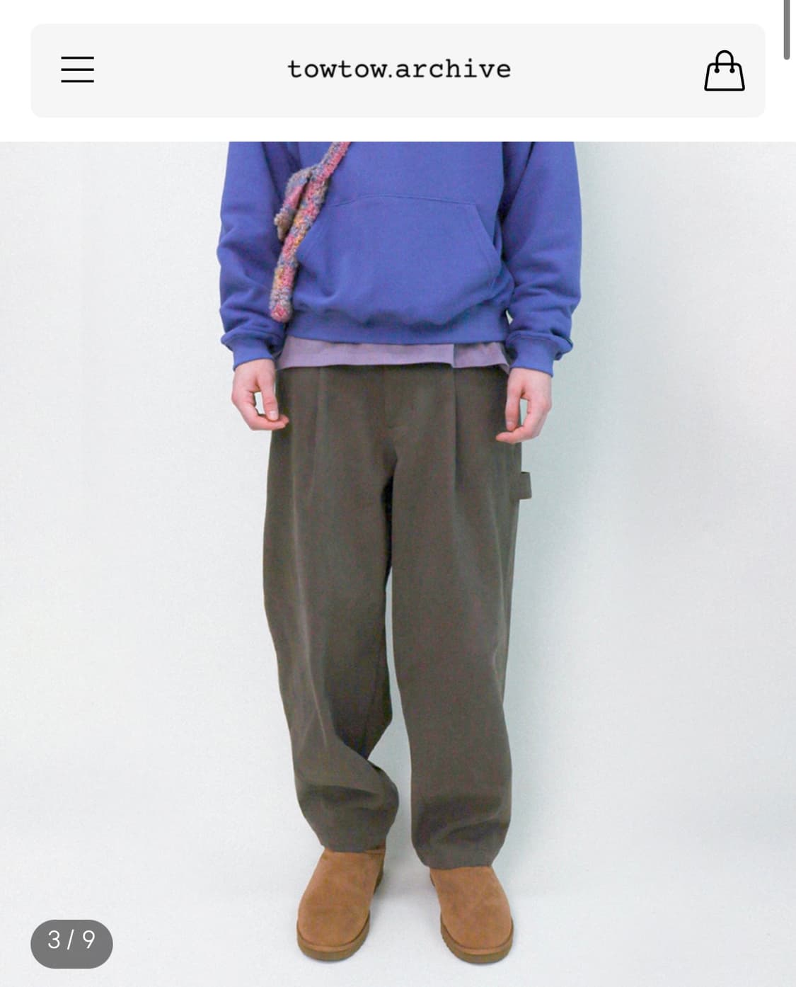 토우토우아카이브 카펜터 워크 팬츠 브라운 상품이미지2