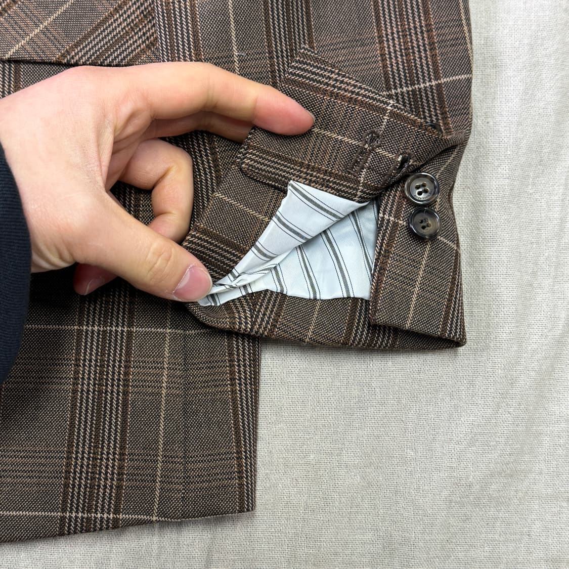 앤더슨벨 아테네 체크 더블 자켓 블레이저 S 상품이미지4