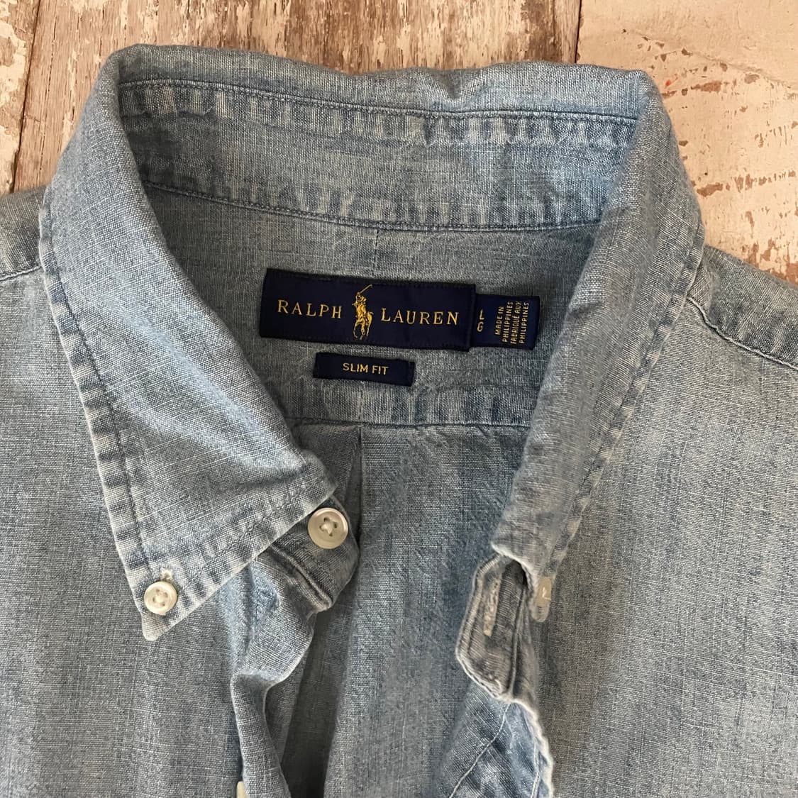 폴로 랄프로렌 슬림핏 데님 셔츠 상품이미지3
