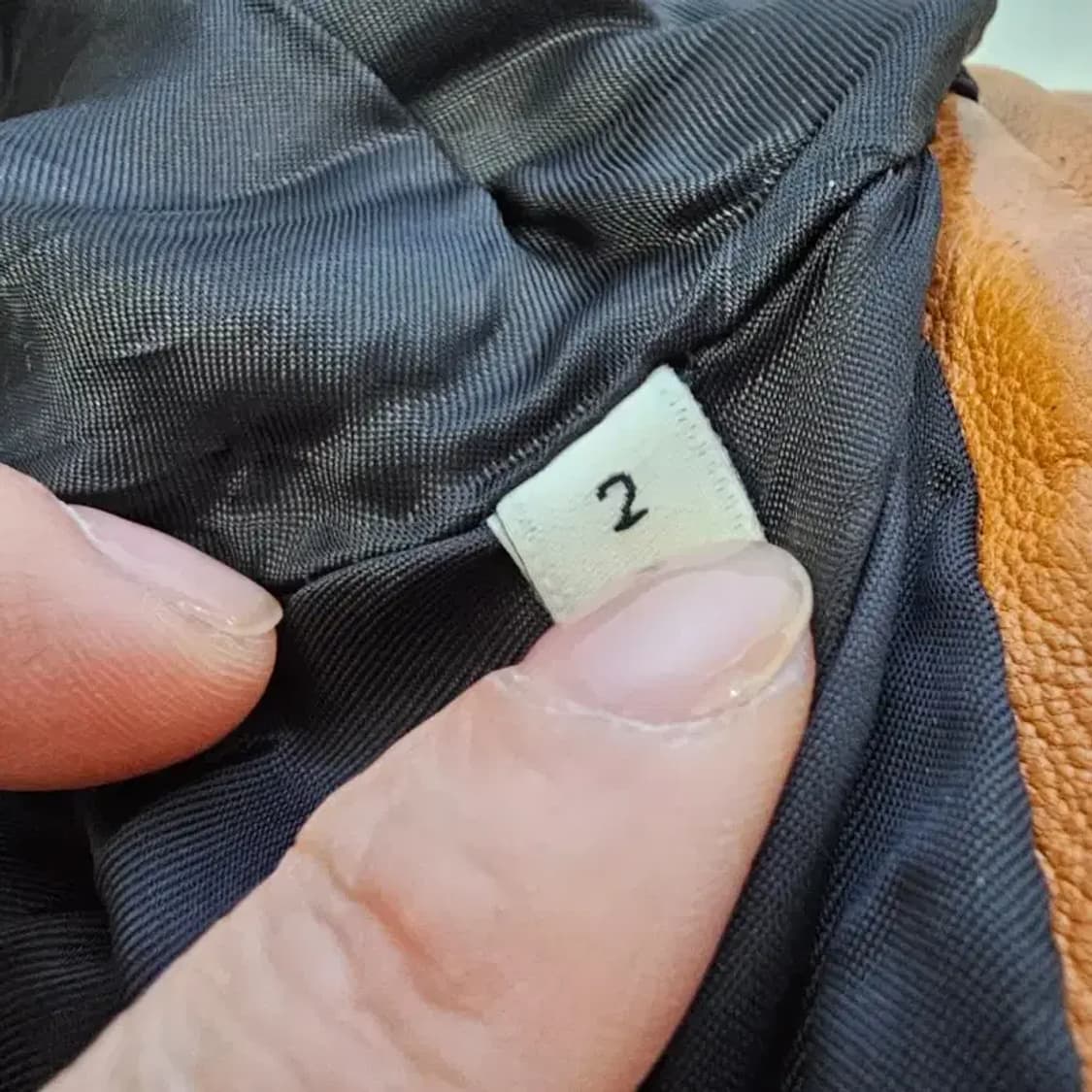 산드로 가죽 라이더 자켓 브라운~55 상품이미지10