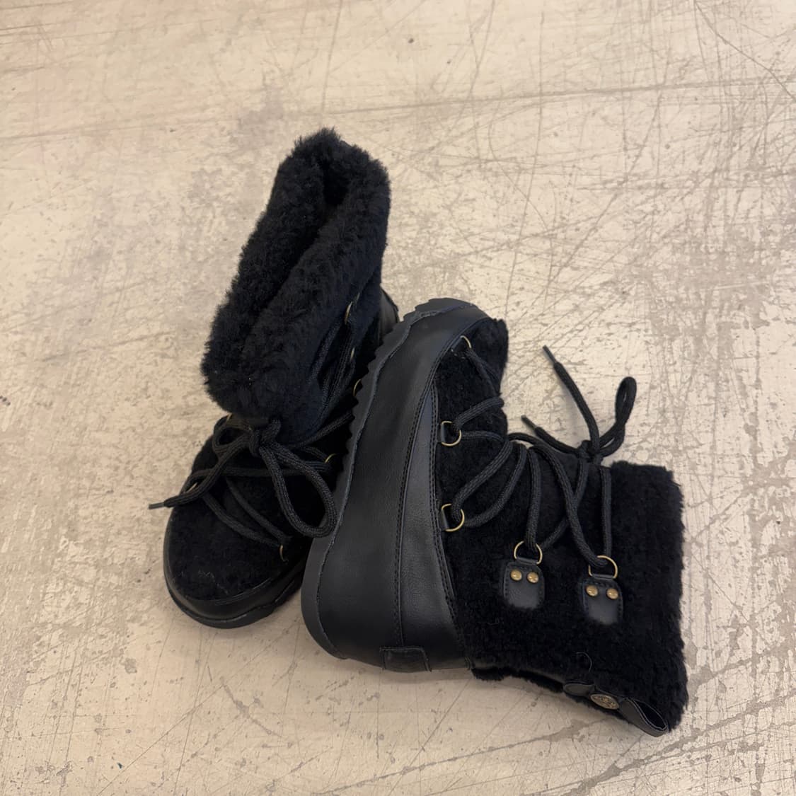빈티지 양털 우먼 워커 블랙 U774 상품이미지4