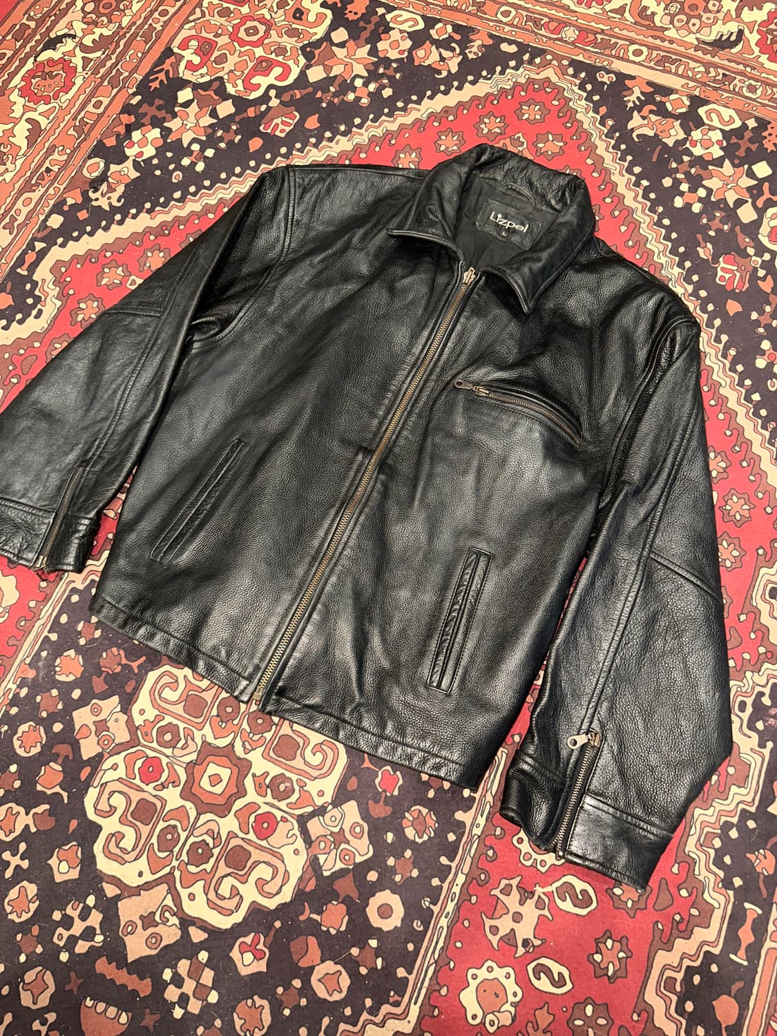 ( L ) 스포츠가죽 빈티지가죽 소가죽 남성가죽 봄버자켓 레더자켓 상품이미지5