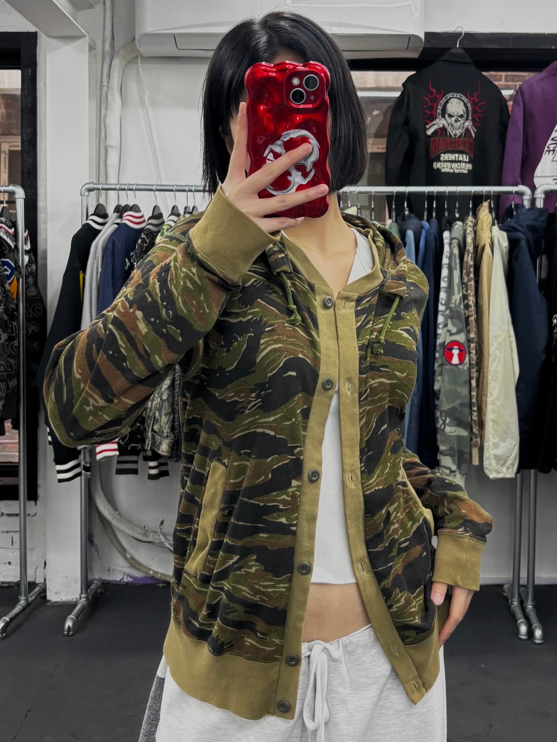 히스테릭 글래머 카모 후디 가디건 상품이미지1