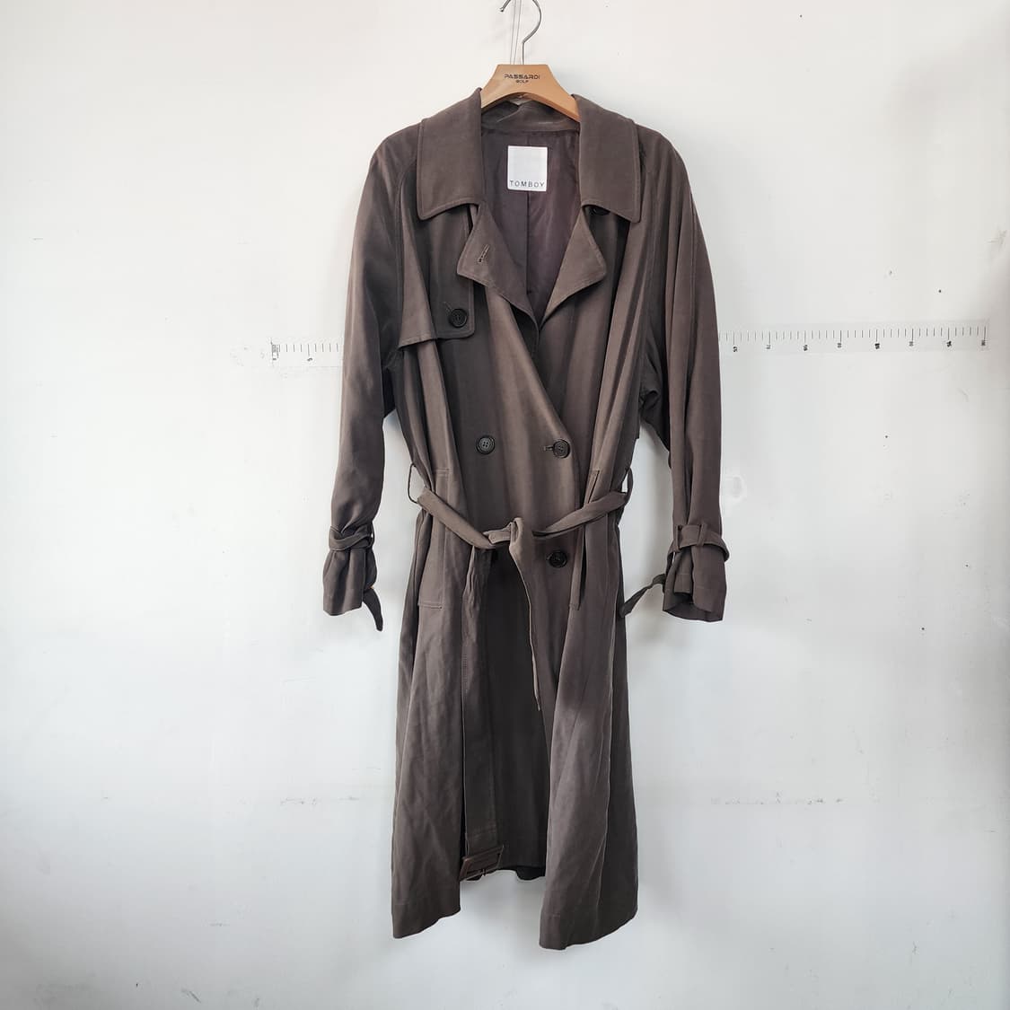 톰보이 더블 브라운 롱 트렌치 코트 상품이미지4