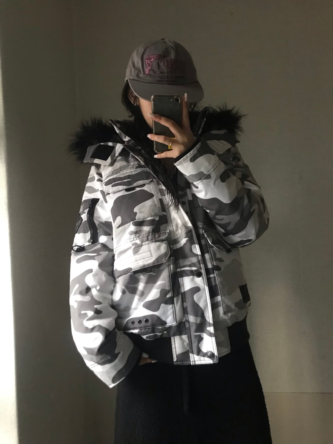 홀리스터 화이트 카모 울프죠패딩 상품이미지2