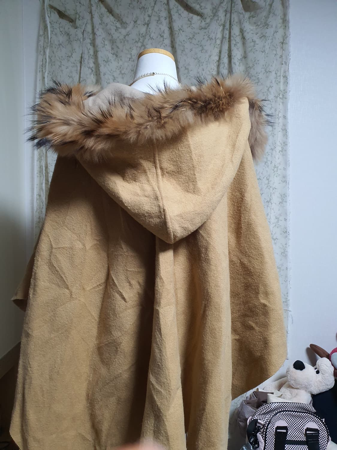 [빈티지] 달천 후드 퍼 머플러 숄 망토 스타일 상품이미지7