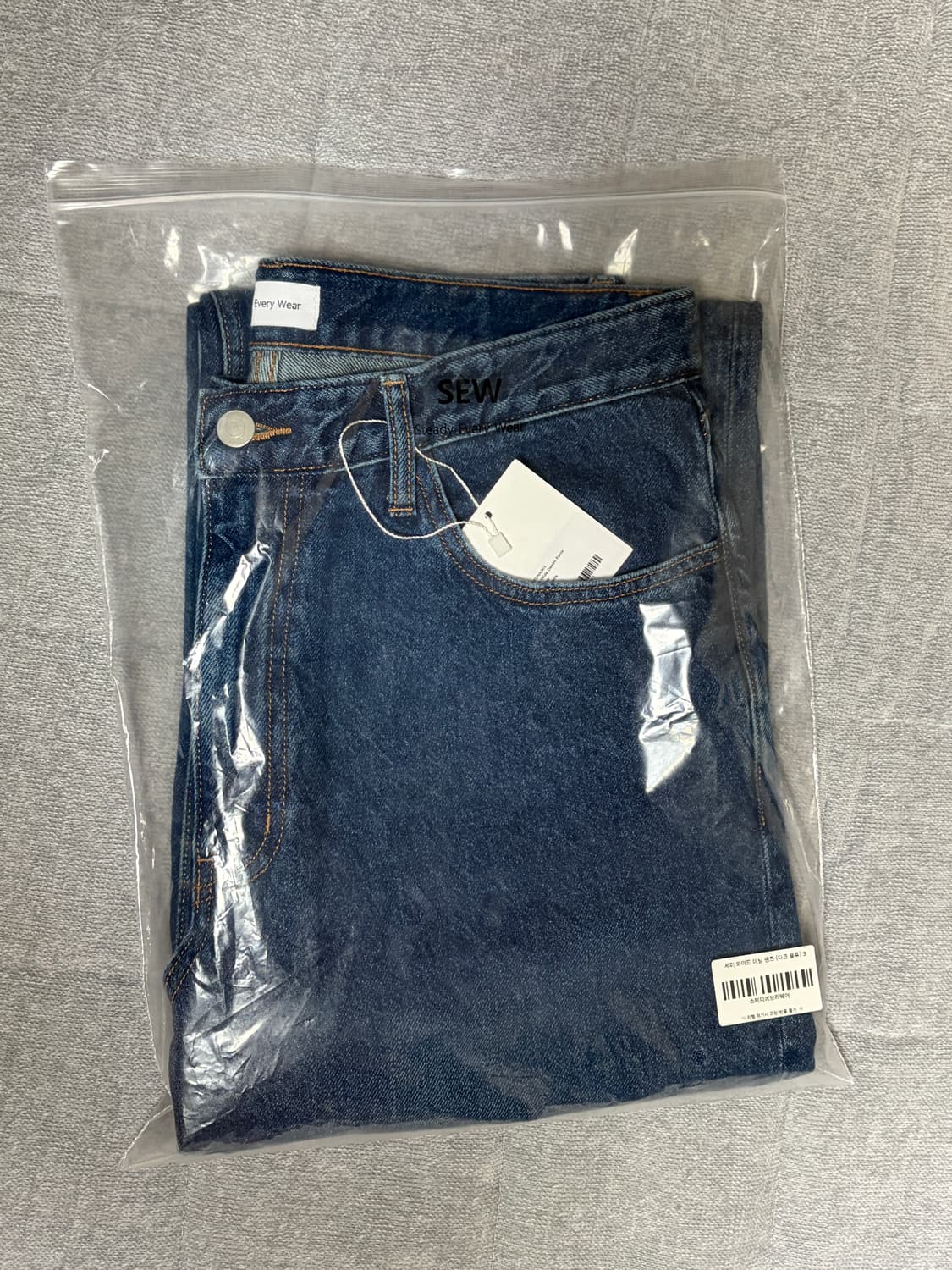 스테디에브리웨어 세미와이드 데님팬츠 다크블루 3사이즈 상품이미지3