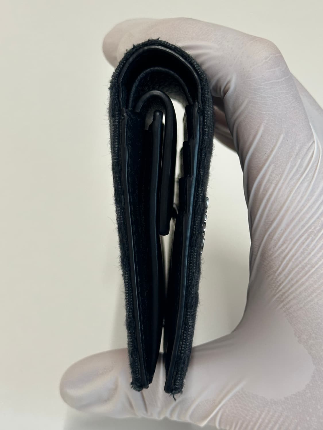 A / 디올 오블리크 자카드 컴팩트 버티컬 반지갑 블랙 상품이미지5