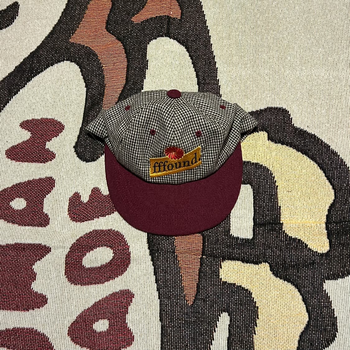 휴먼앤켓 체크 버건디 캡 상품이미지2