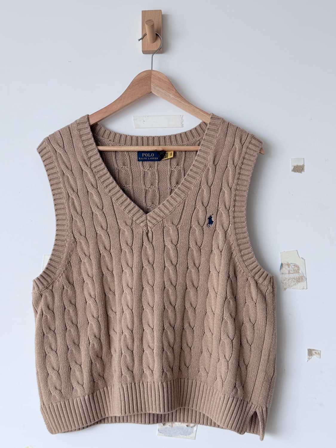 Polo 폴로 랄프로렌 꽈배기 니트 조끼 XL 베이지 상품이미지1