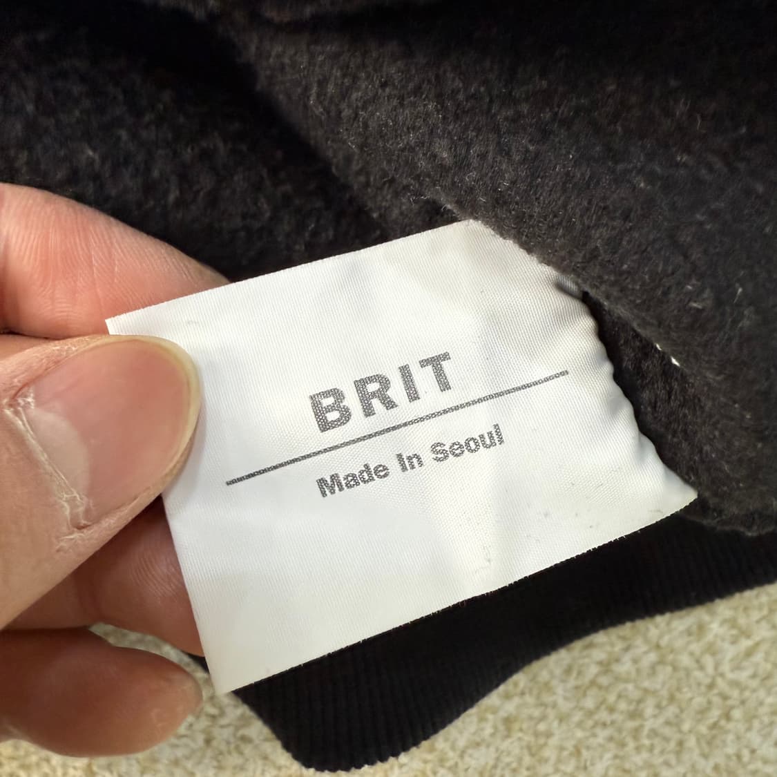 [실측확인] 브릿 BRIT 블랙 후드티 0102T1 상품이미지4