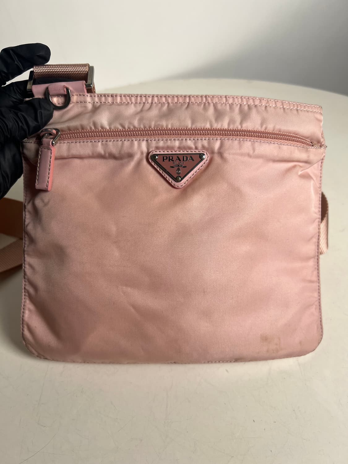 (빈티지) 프라다 베이비핑크 포코노 스퀘어 크로스백 상품이미지4