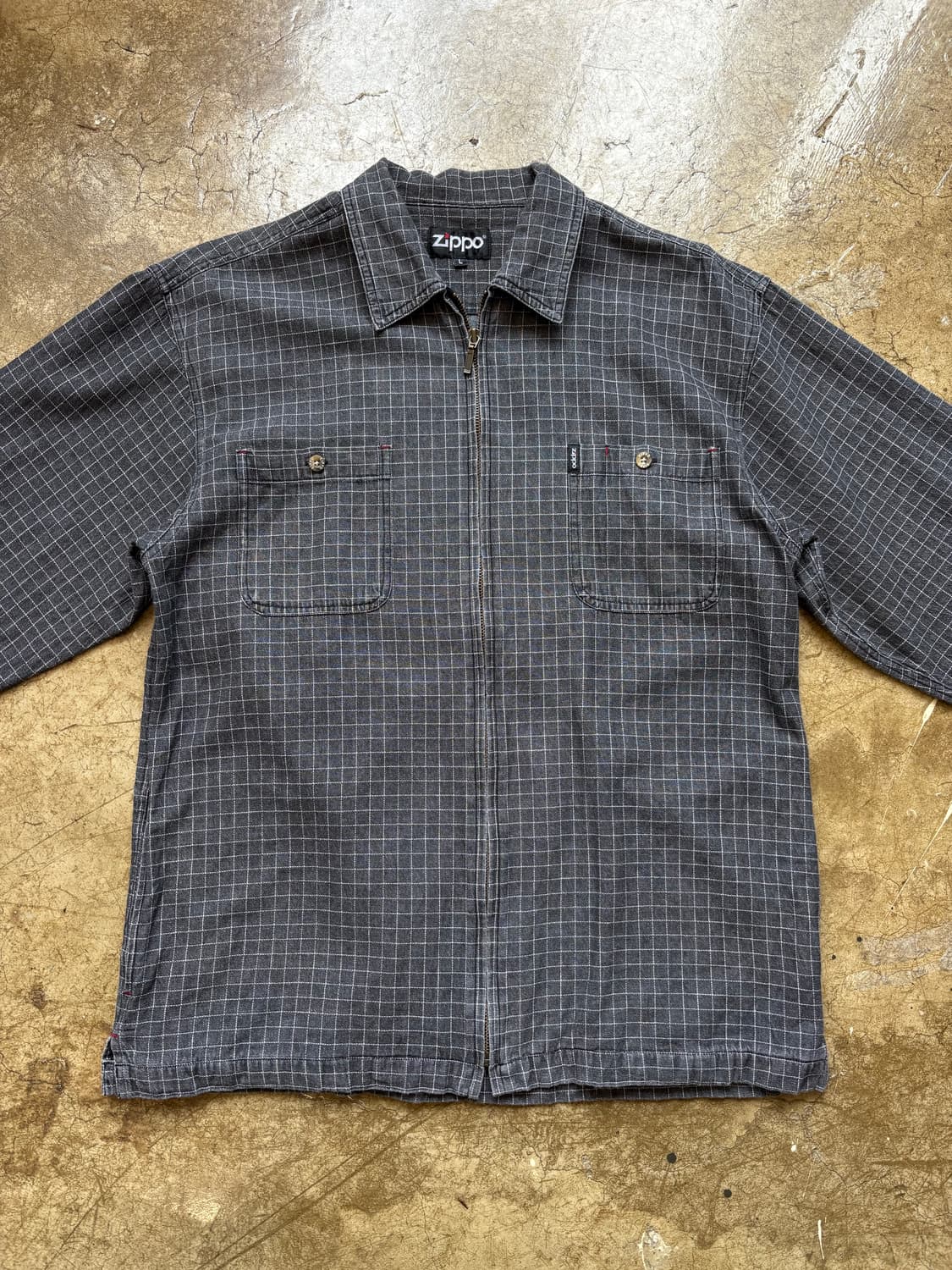 90s Zippo 체크 코튼 집업 재킷 상품이미지2