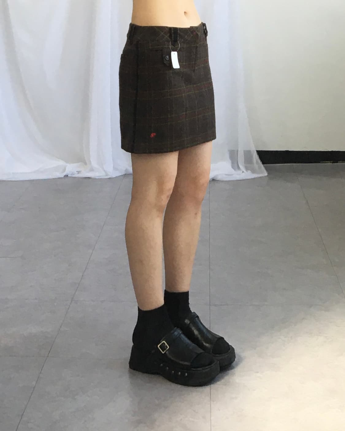 Check pattern mini skirt 상품이미지6