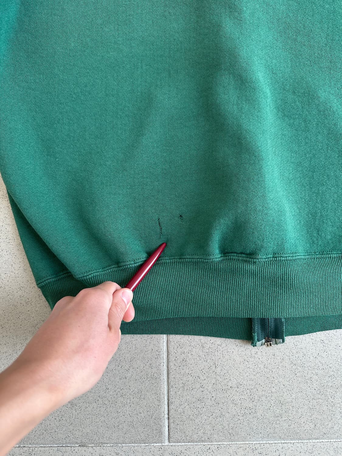 90s 빈티지 러셀 후드집업 그린 L USA 상품이미지8