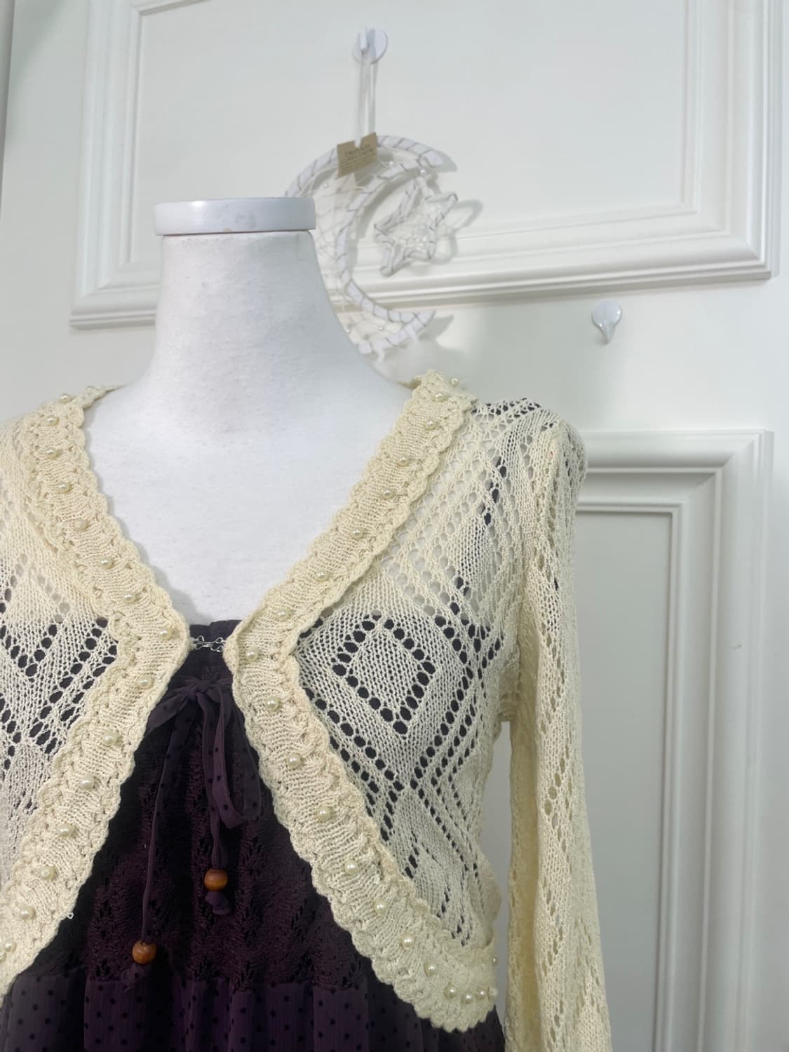 butter cream pearl point crochet bolero 상품이미지7