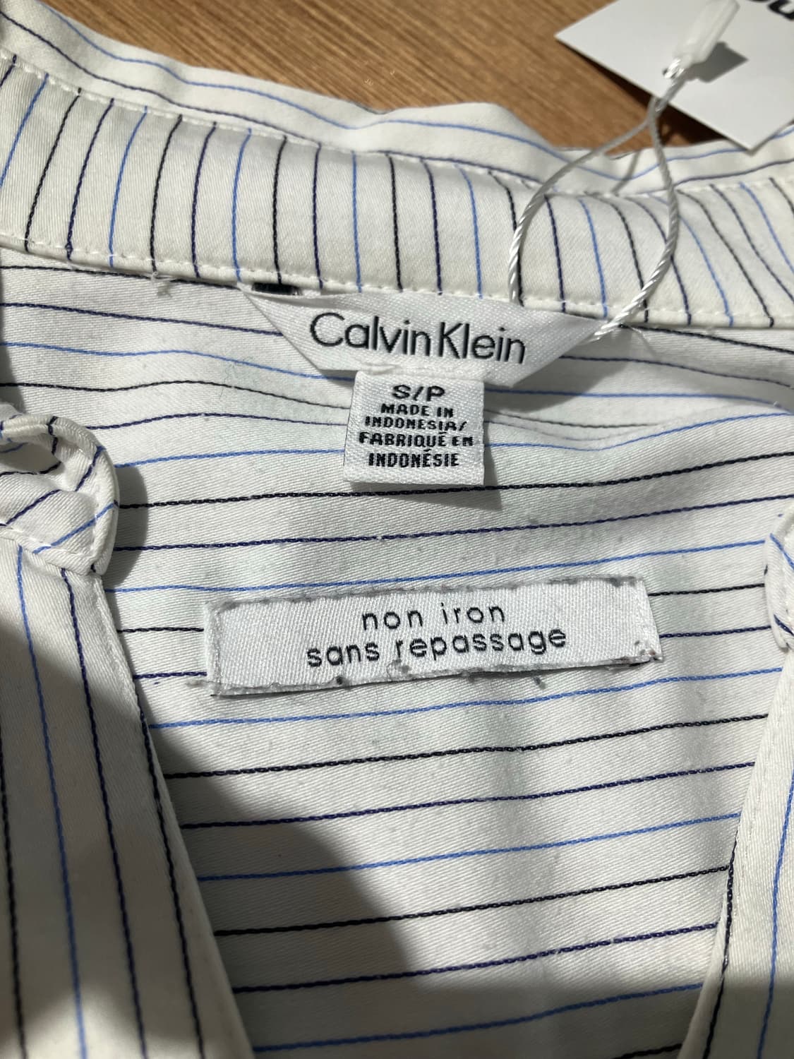 Calvin Klein 오픈카라 스트라이프 셔츠 S 상품이미지7