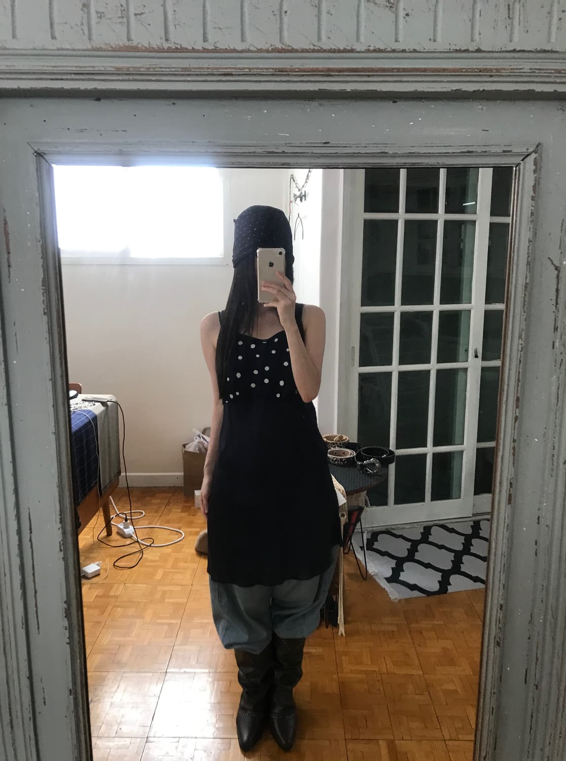 vintage dot pattern slip one-piece  상품이미지2