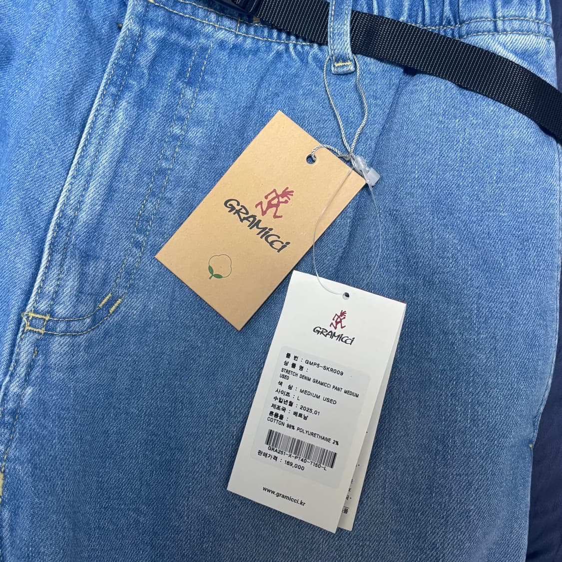 [새상품] 그라미치 팬츠 스트레치 데님 Medium used 상품이미지6