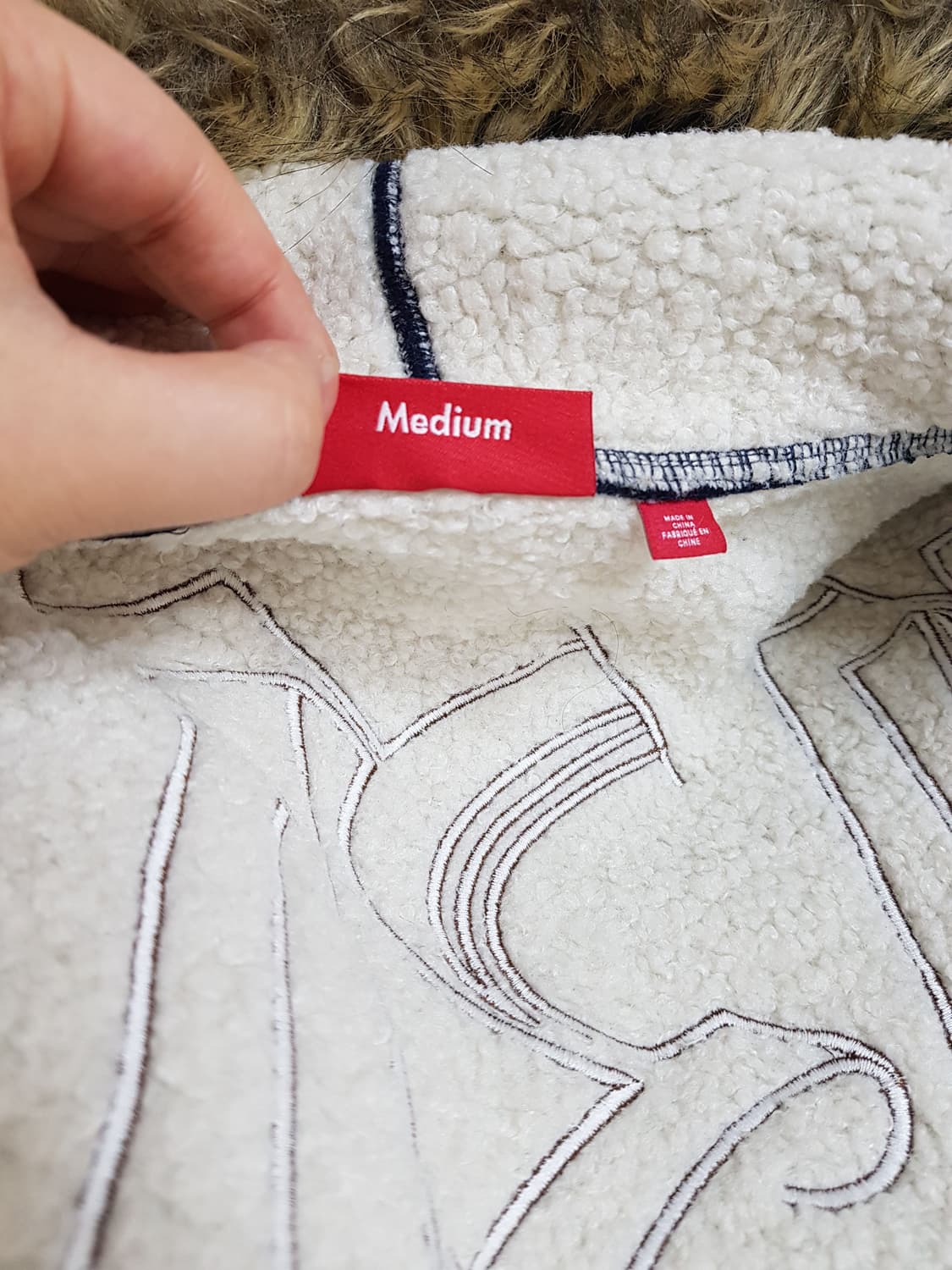 슈프림 포우 퍼 후드 집업 티셔츠 네이비 25FW 상품이미지7