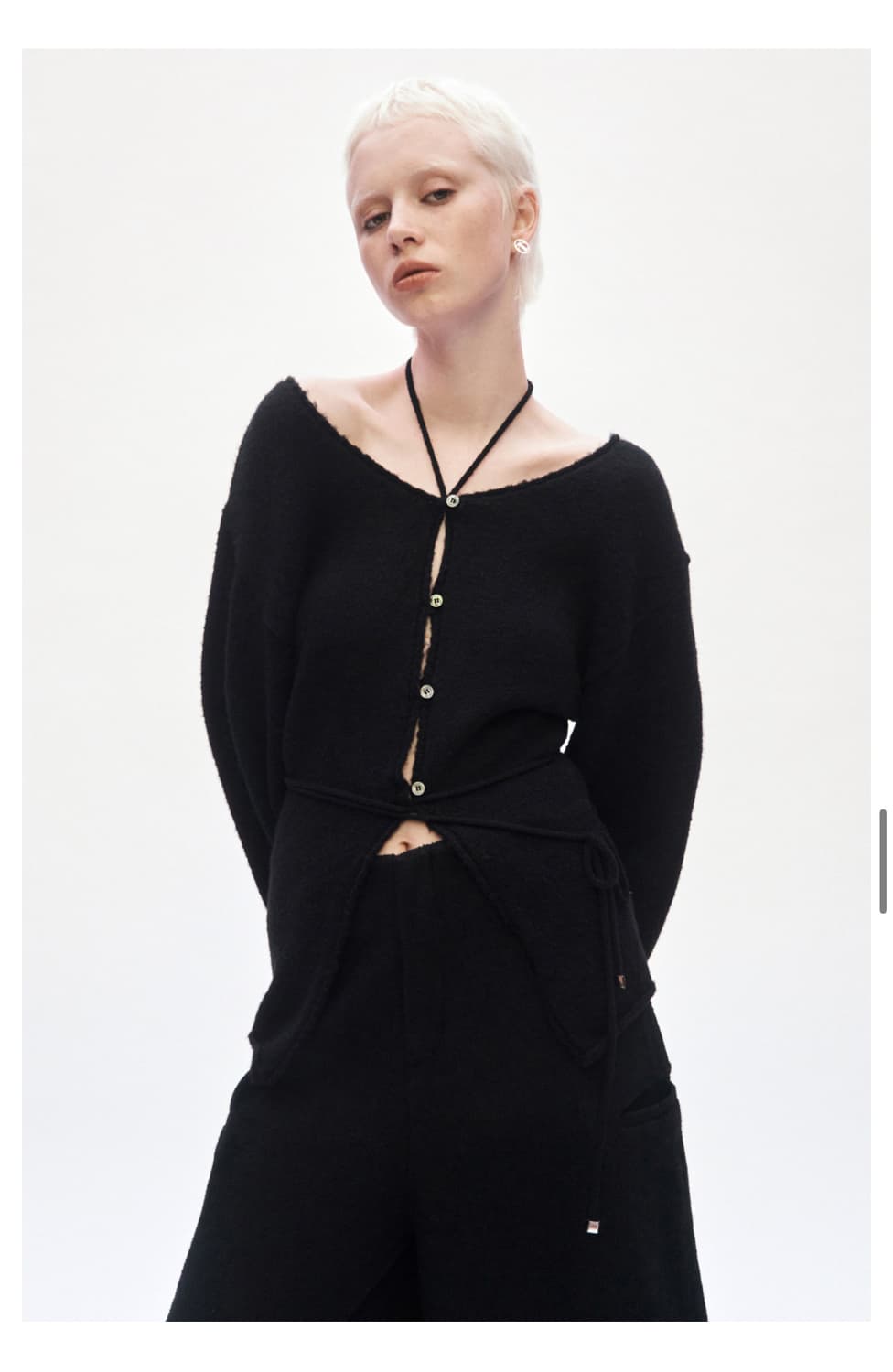 트리밍버드 2-way strap knit 니트 블랙 상품이미지1