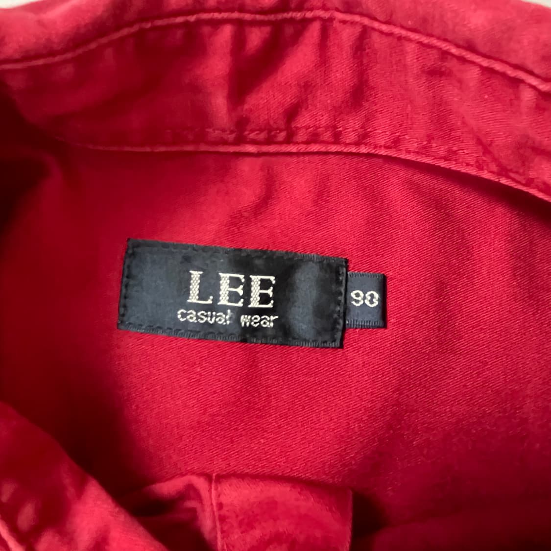 (90) Lee 리 쌍방울 00s 딥레드 투포켓 코튼 셔츠 상품이미지4