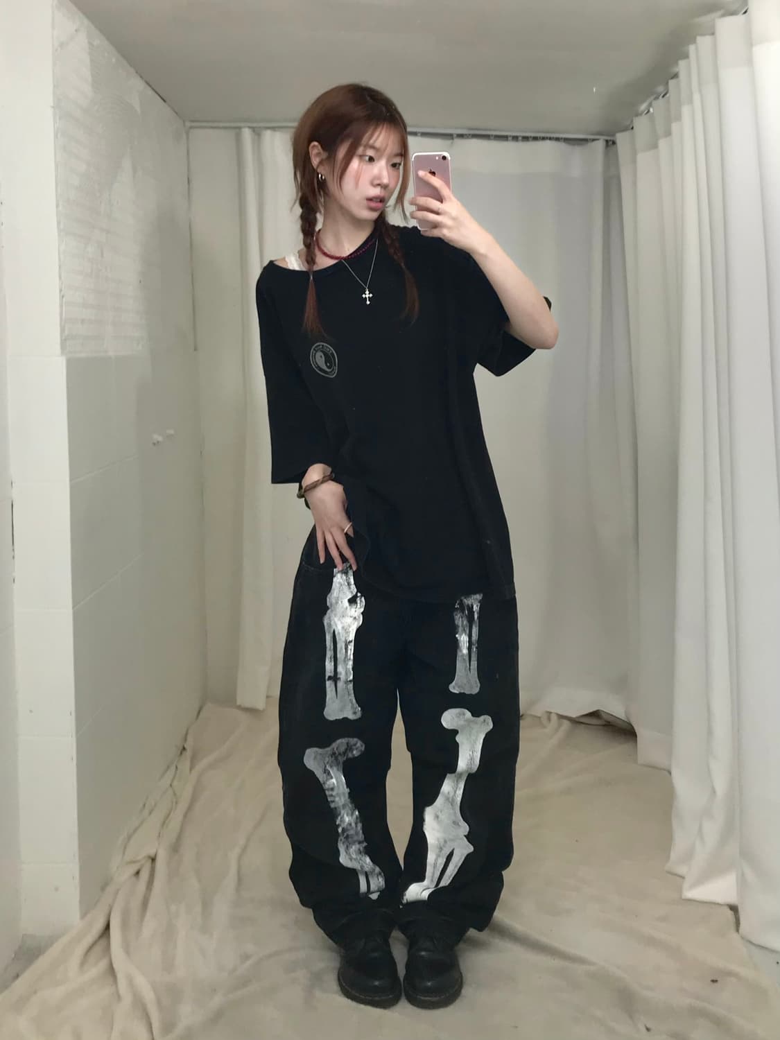 🏴‍☠️ 스윙잉 본 커스텀 블랙 스트릿 코디 세트 상품이미지1