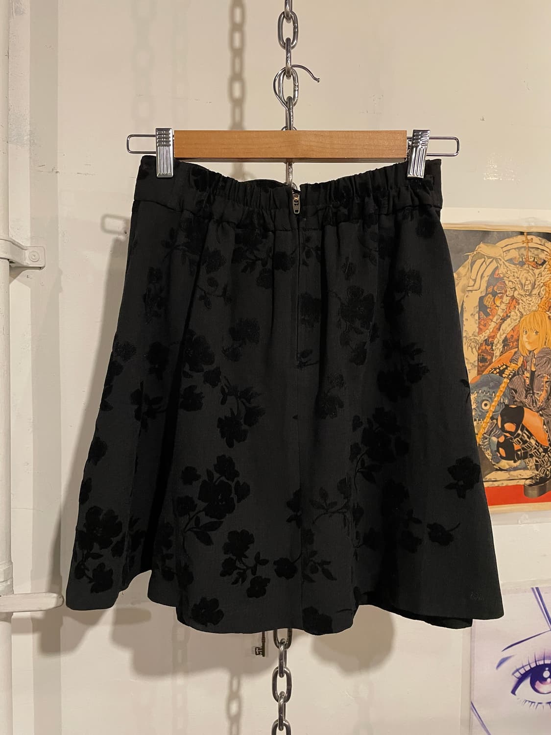 플라워 패턴 블랙 미디스커트 오리엔탈 상품이미지4