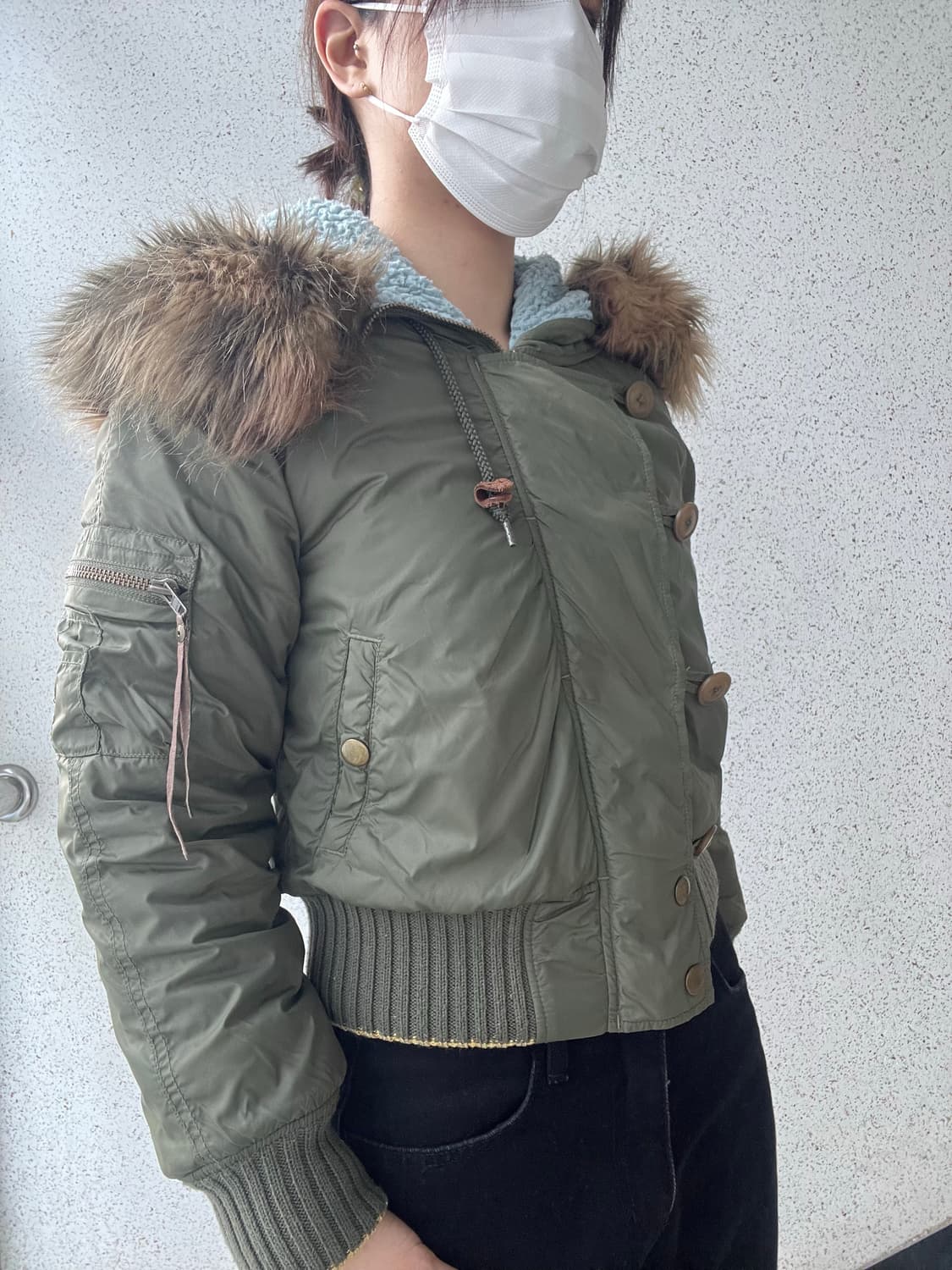 카키 ma1 후드 자켓 상품이미지3