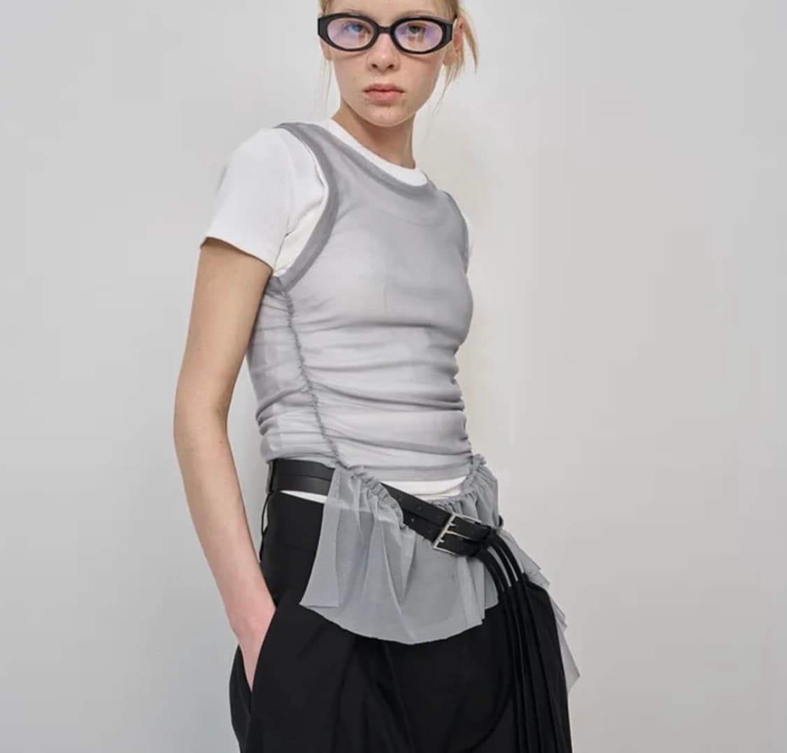 [LCDC] 엘씨디씨 메쉬프릴탑 MESH FRILL SLEEVELESS 상품이미지2