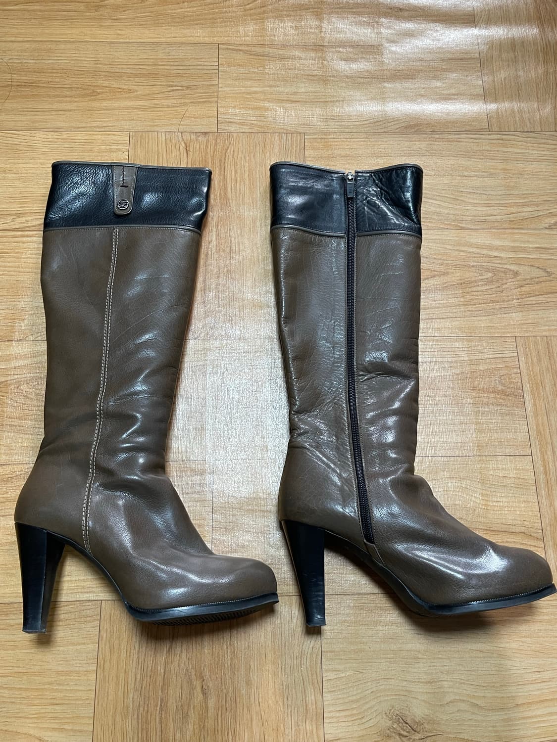 닥스 정품 여성용 가죽 하이힐 부츠 브라운 240 상품이미지1