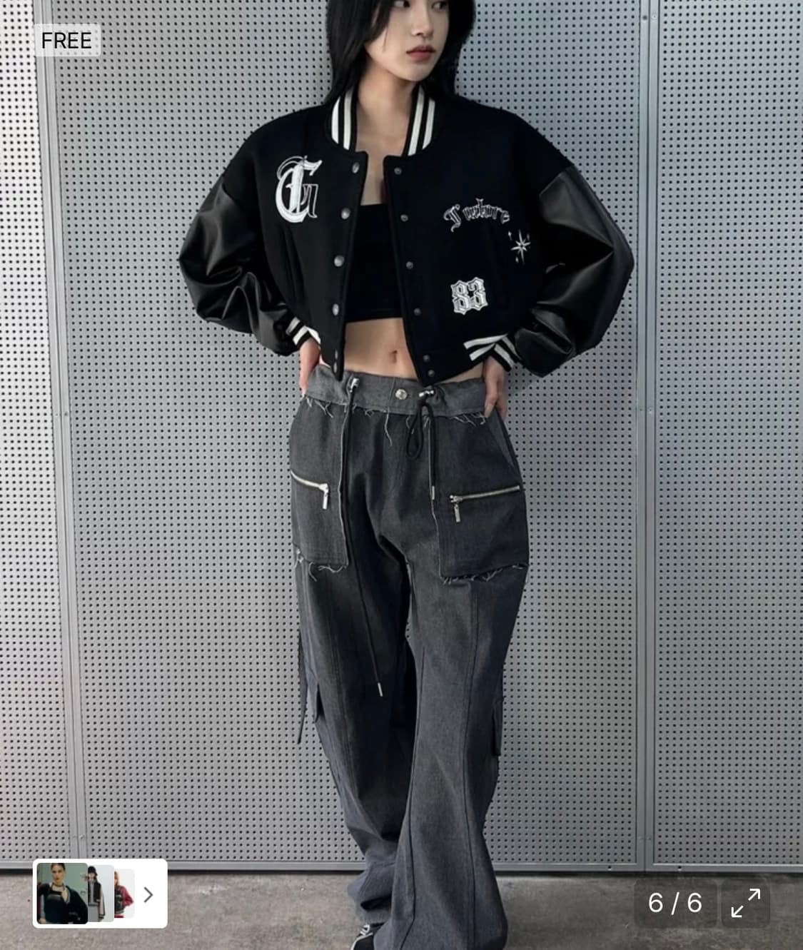 라티젠 크롭 바시티 자켓 상품이미지2