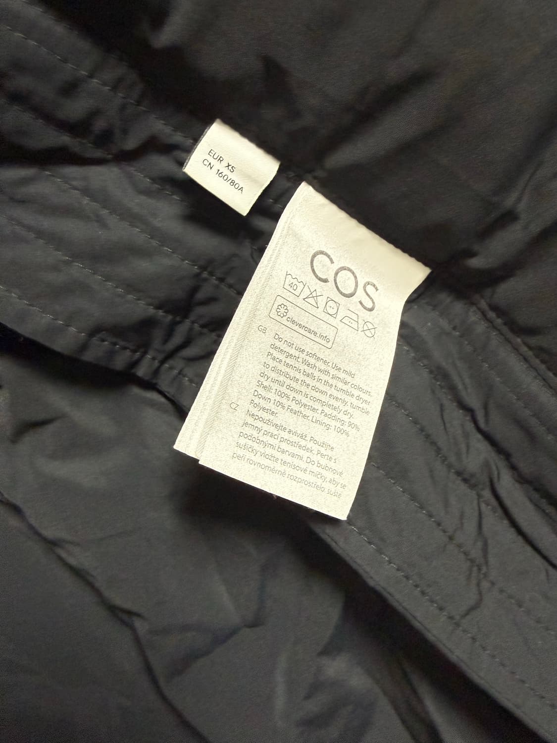 COS 롱패딩 블랙 XS 상품이미지4