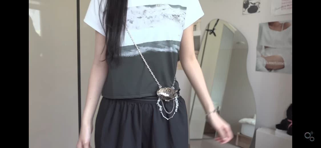 (새상품)지그재그 클라따 립케이스 미니 체인 쉘 백 상품이미지6