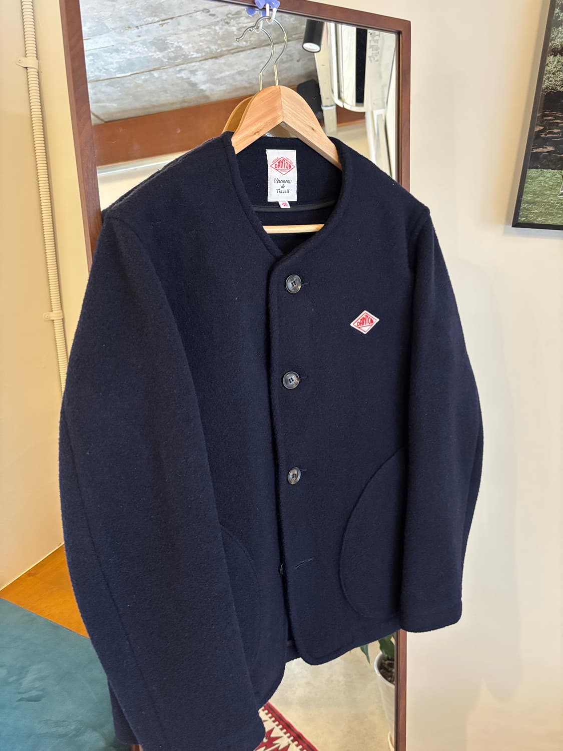 단톤 네이비 카라리스 울 자켓 상품이미지4