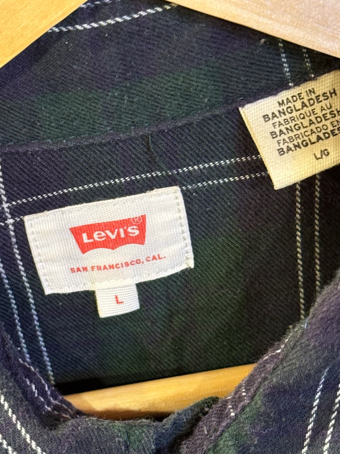 리바이스 딥그린 체크셔츠 상품이미지3