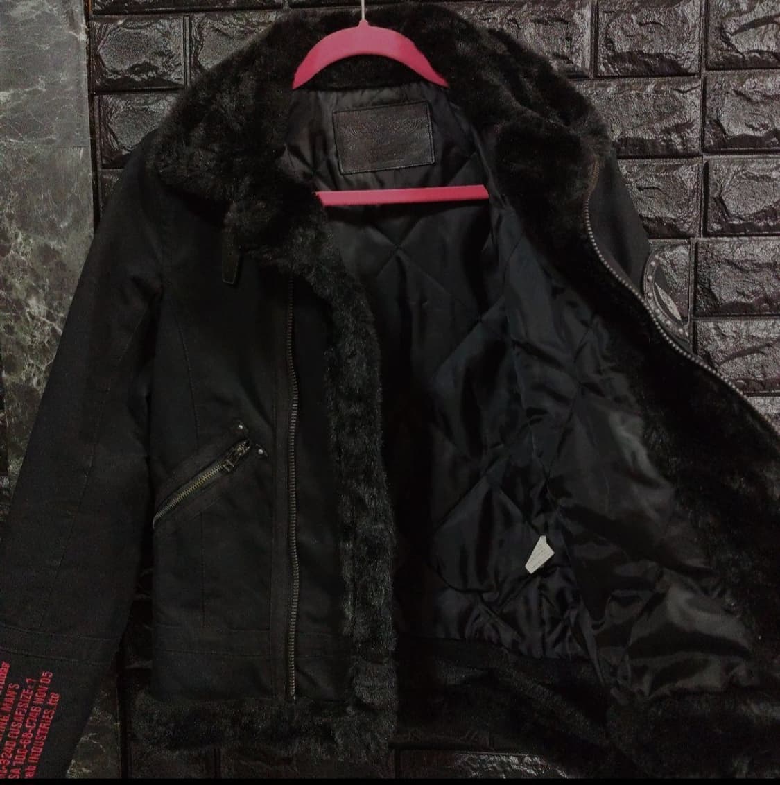 빈티지 MIDAS (미다스) 블랙 B-3 스타일 퍼 자켓 상품이미지4