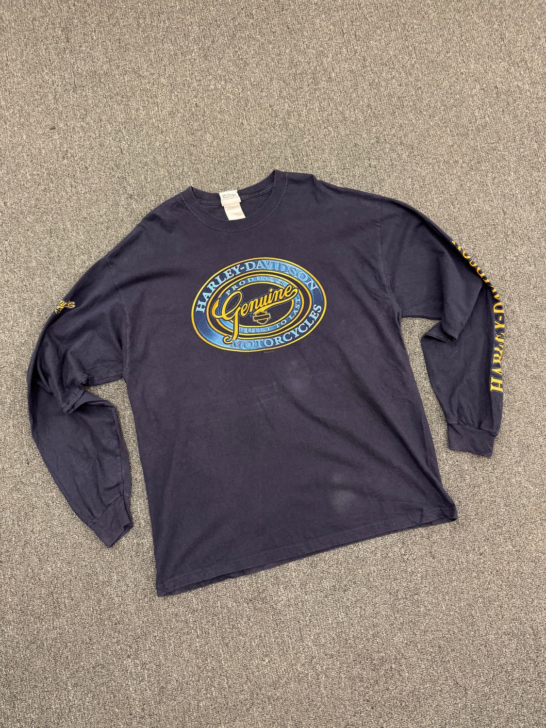 XL)할리데이비슨 빈티지 DAYTONA 프린팅 네이비 롱슬리브 상품이미지3