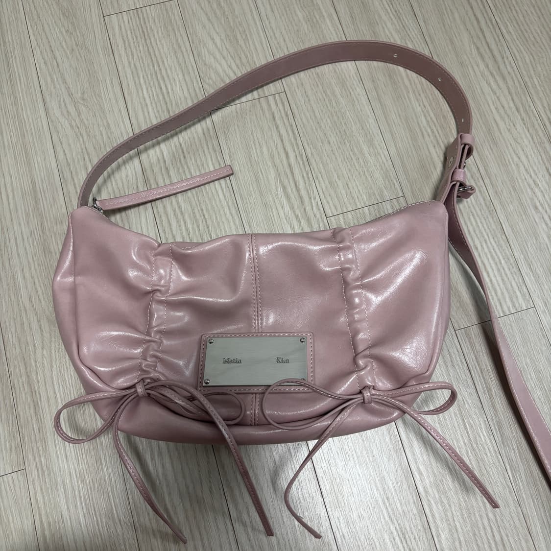 마뗑킴 하프 셔링 리본 라운드백 핑크 상품이미지5