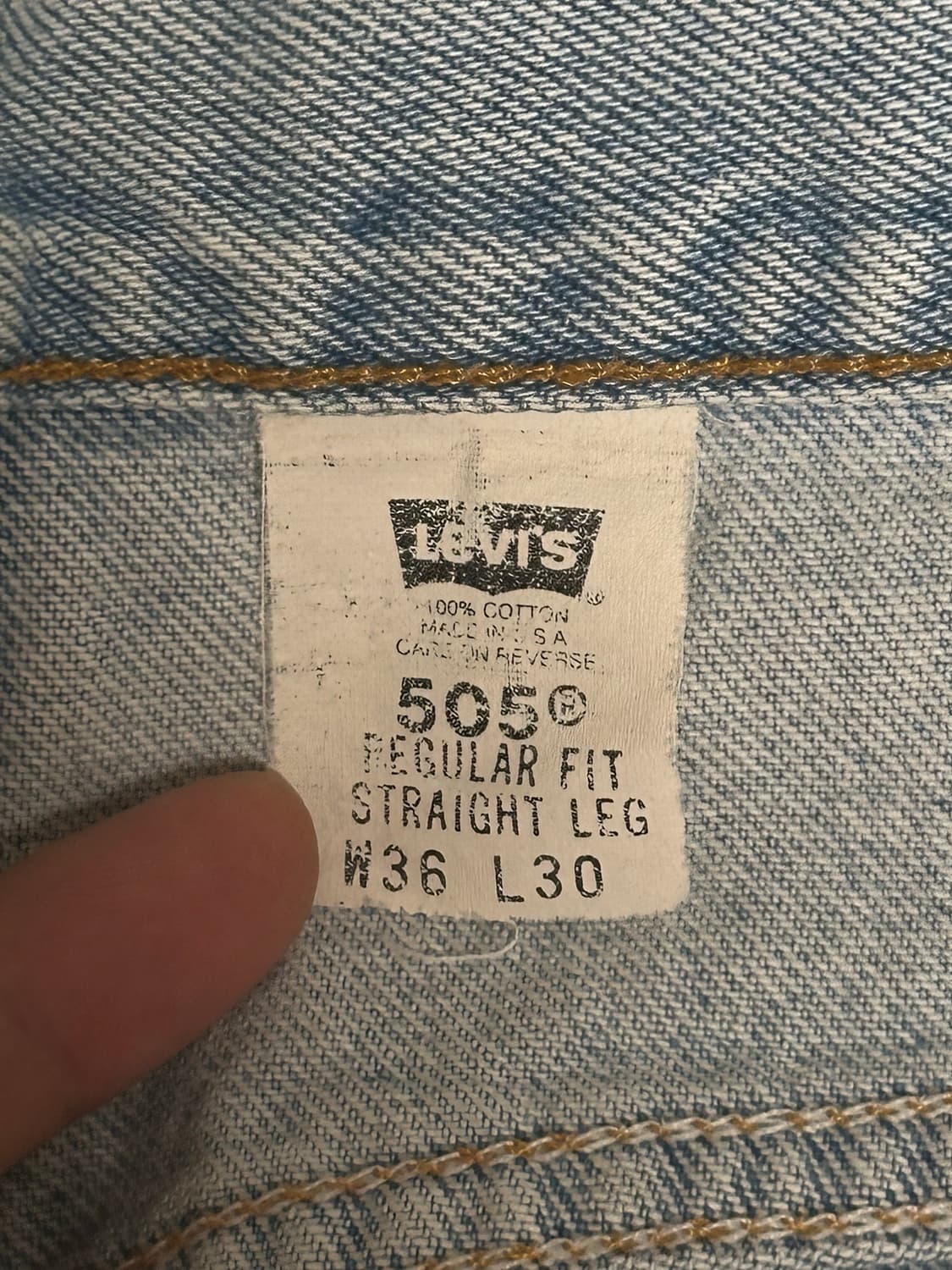 [USA] 02년식 빈티지 리바이스 505 연청 (36x30) 상품이미지5