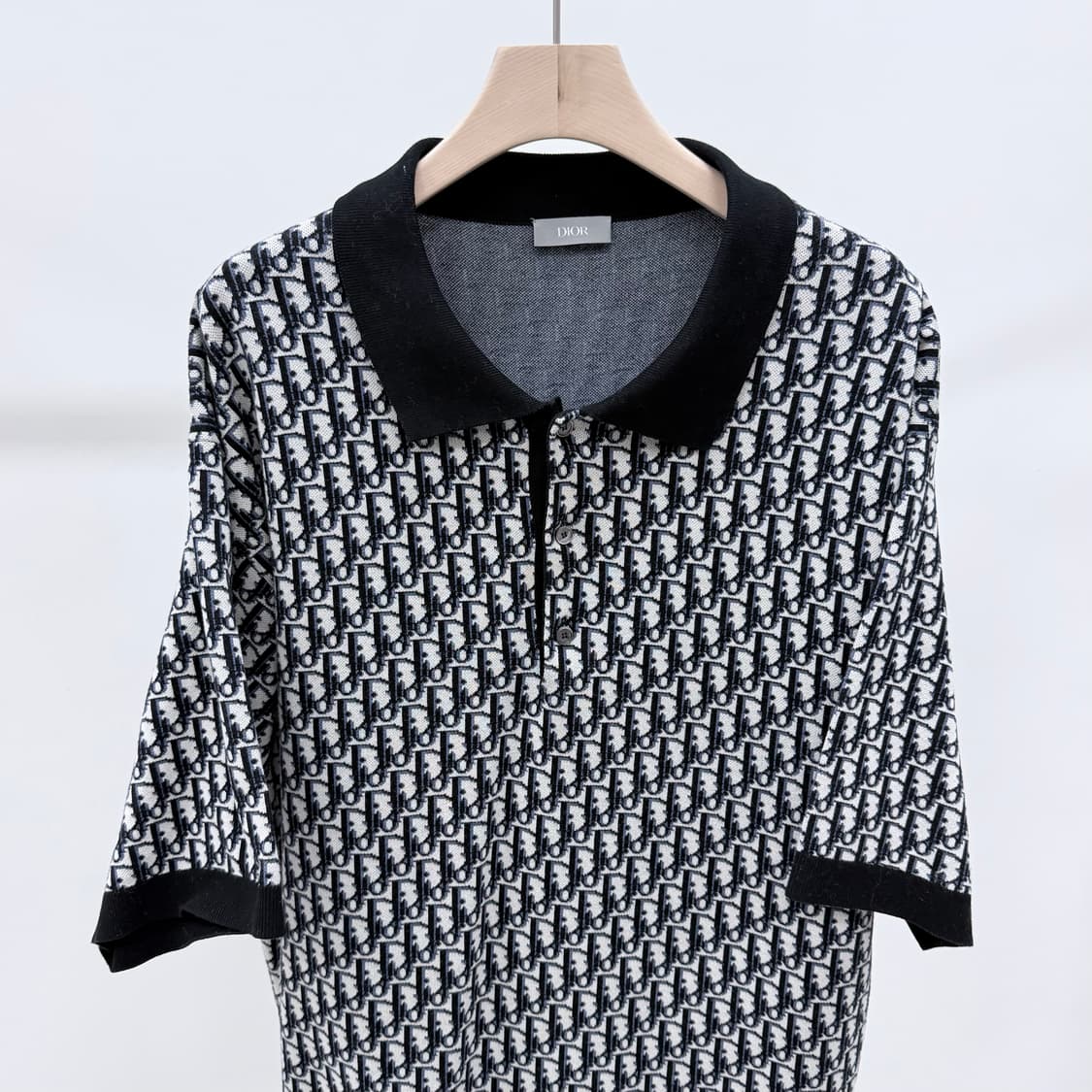 [S+급/2XL] 디올 오블리크 자카드 반팔 카라티 상품이미지2