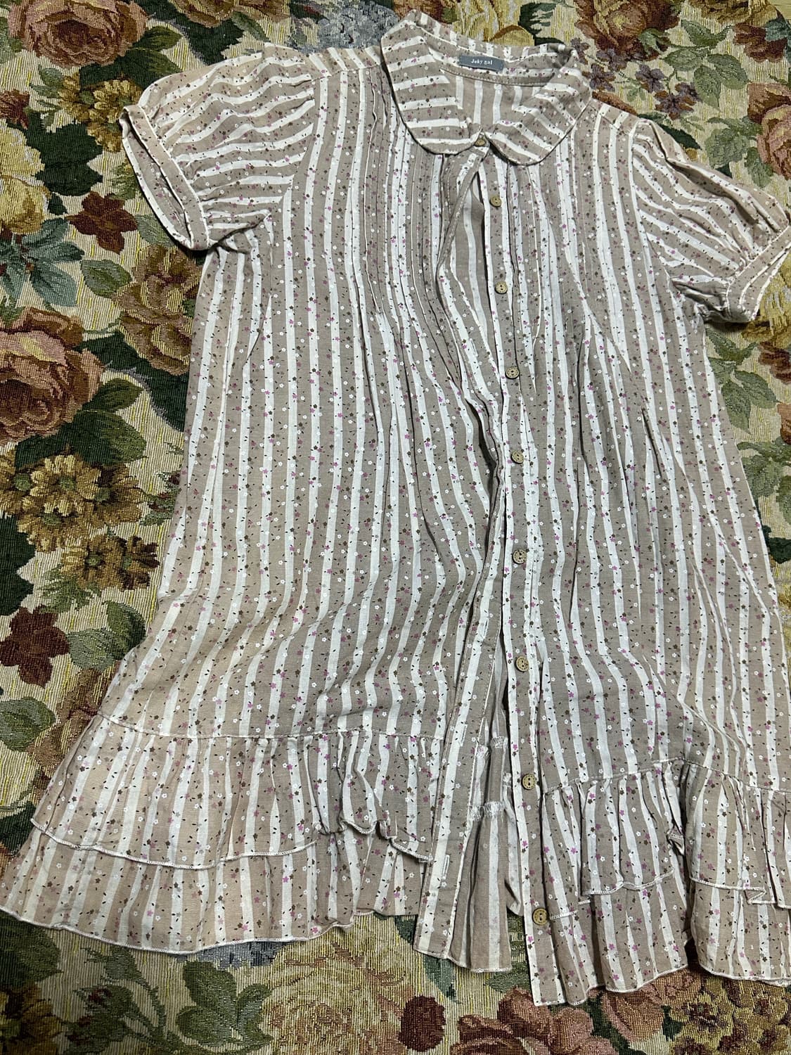 빈티지 잔꽃 스트라이프 캉캉 원피스 상품이미지1