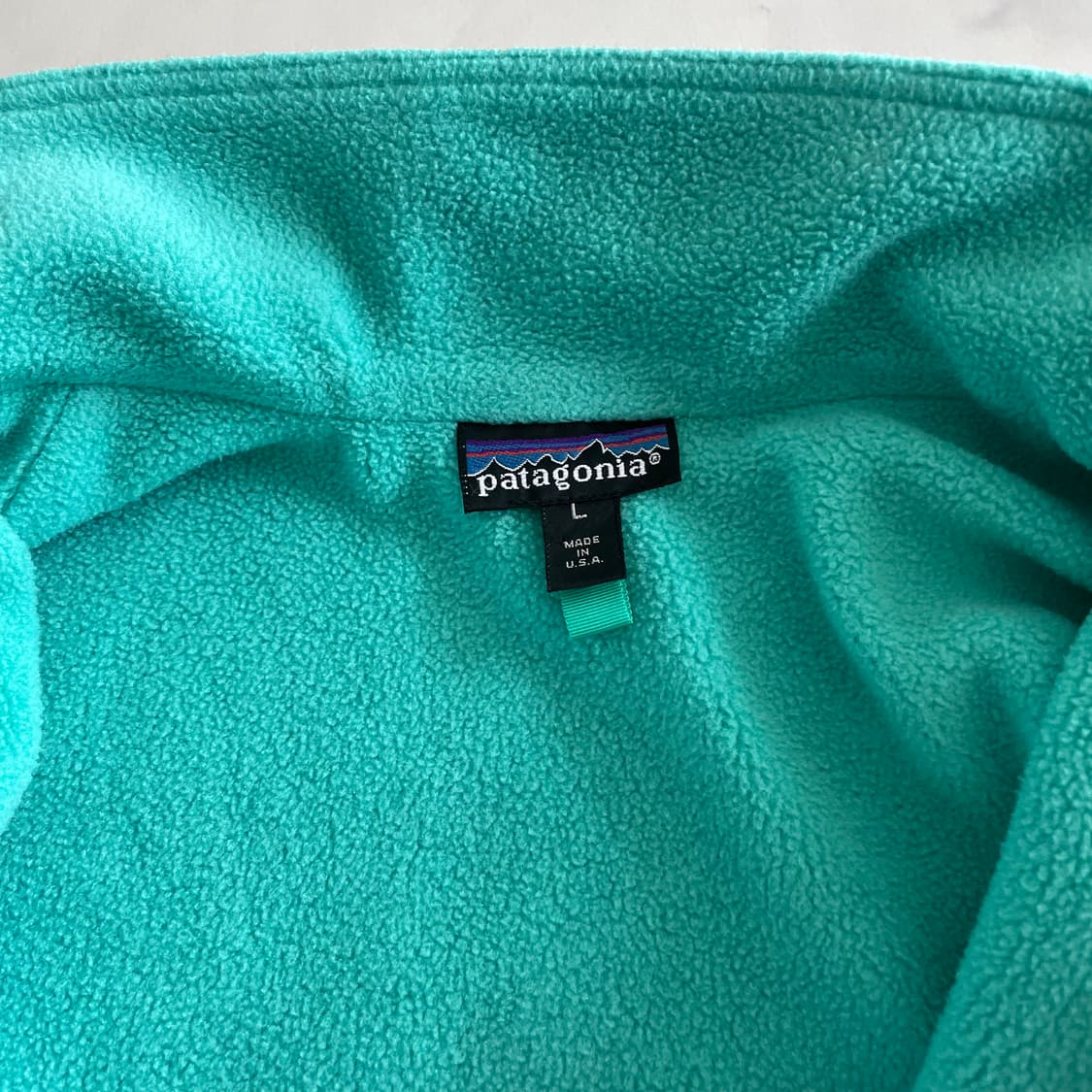 90s 파타고니아 쉘드 신칠라 봄버 웜업 자켓 코발트블루/틸그린 L사이즈 상품이미지5
