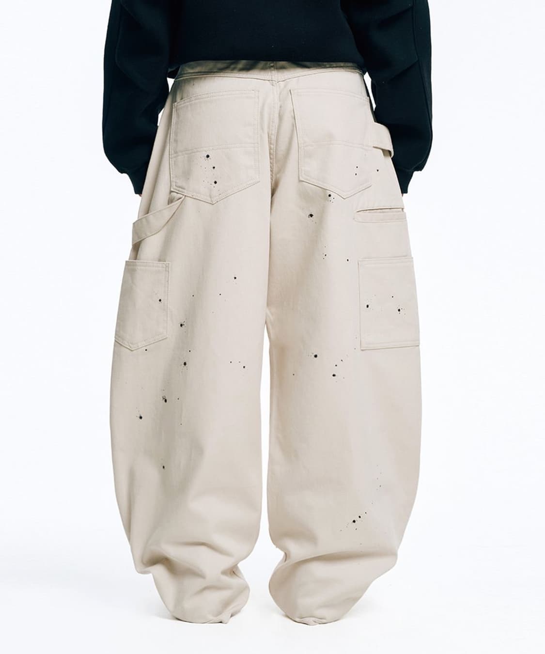 이지노이지 커브드 더블니 치노 팬츠 아이보리 2 상품이미지2