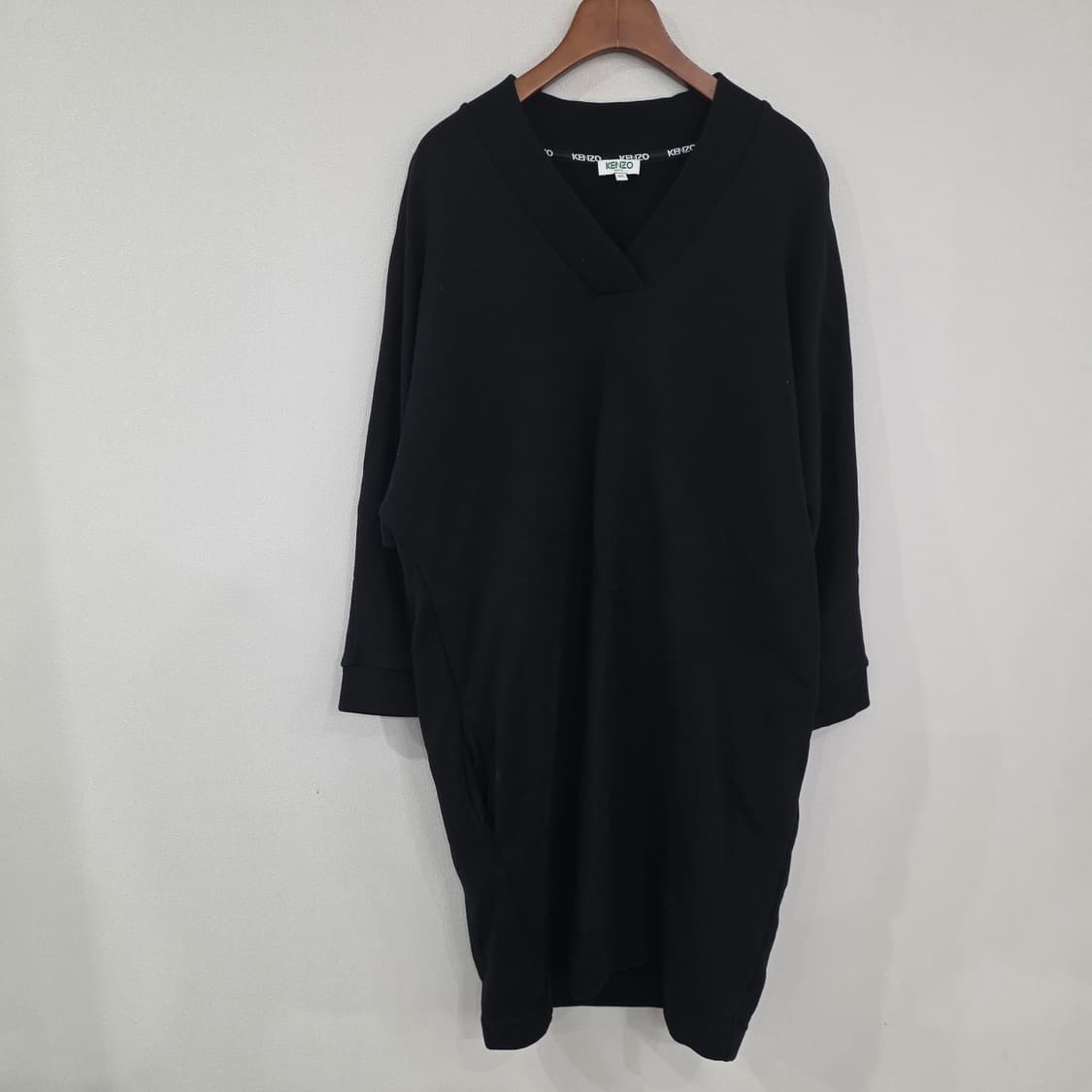 KENZO 겐조 블랙 V넥 롱 원피스 XS 상품이미지2