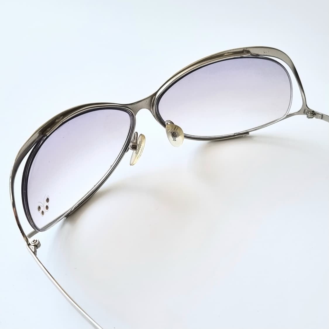 데드스탁 큐빅 디테일 실버 메탈 오벌 선글라스 상품이미지5