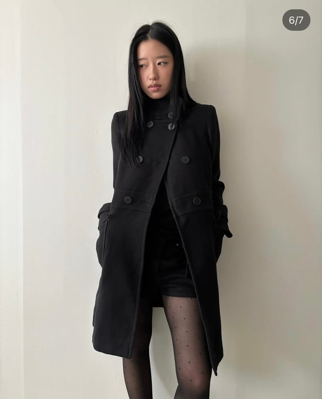 블랙 울 코트 상품이미지6